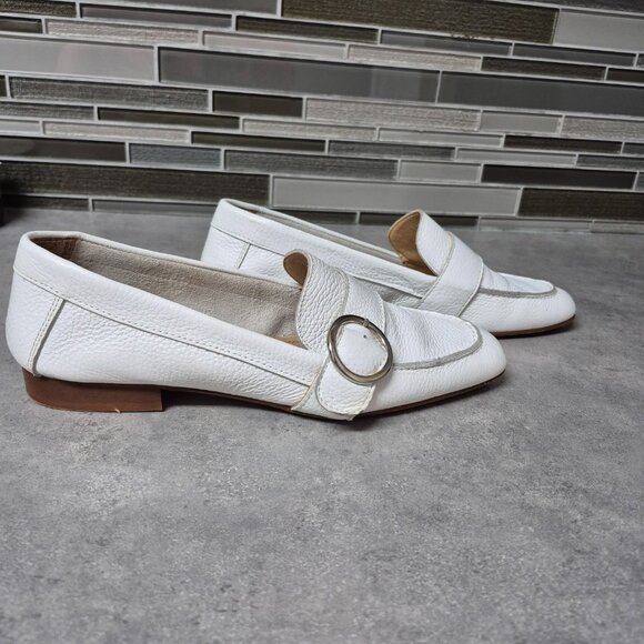 10 l'intervalle White Leather Buckle Loafers 41 - Picture 6 of 9
